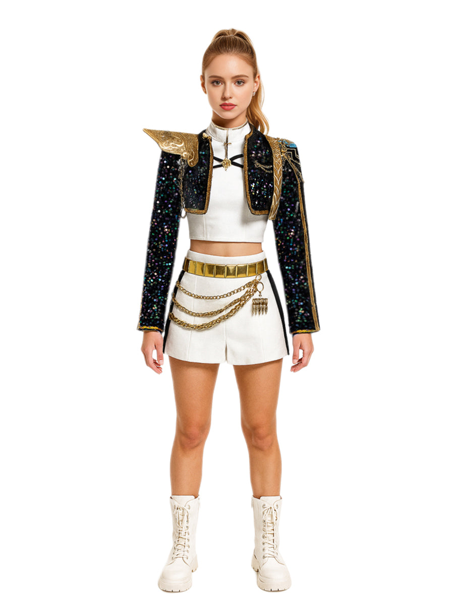 Costume Inspire Adults KPop Demon Hunters Rumi Golden Costume