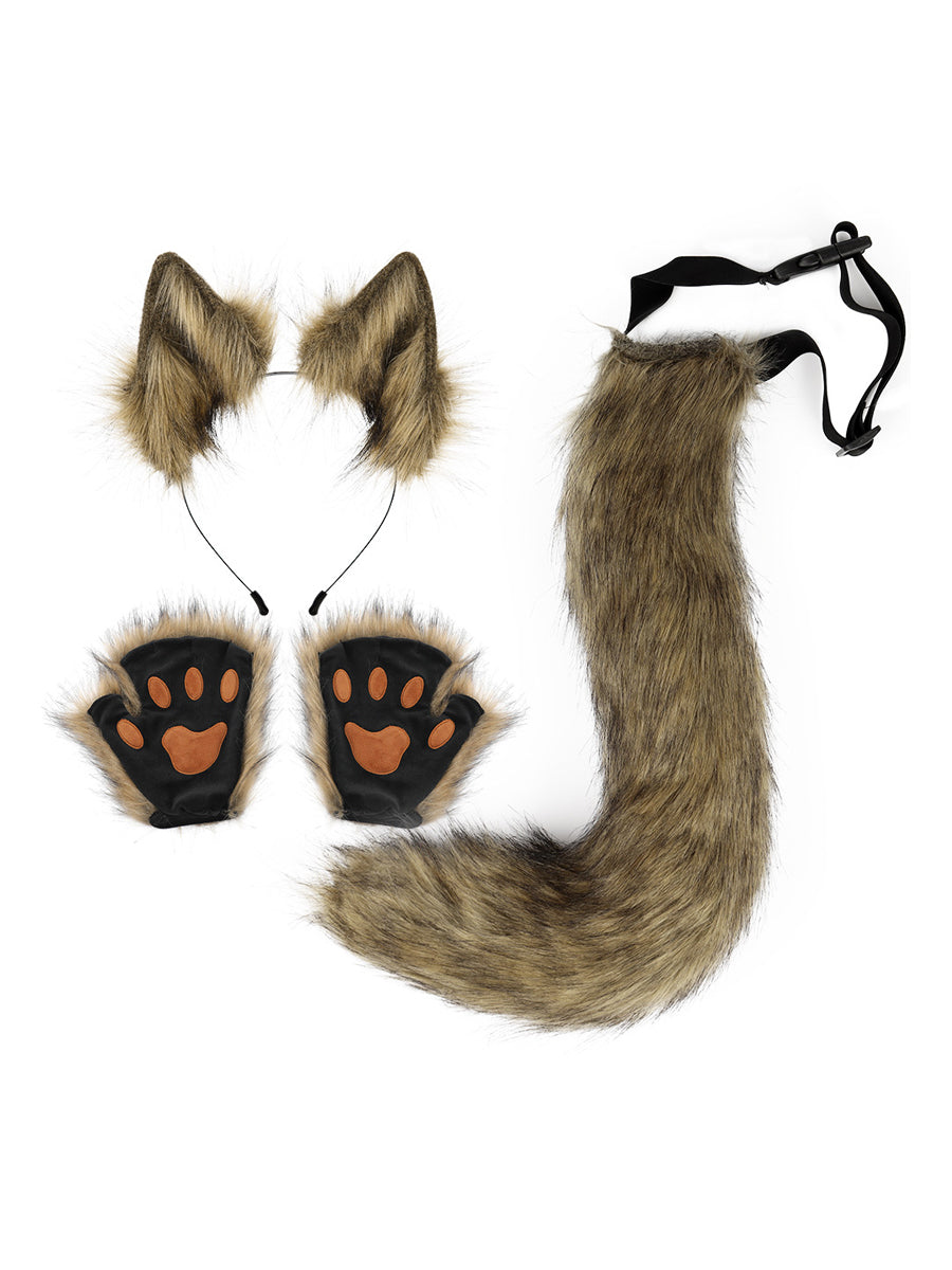 3-Piece Faux Fur Animal Cosplay Set - Costume Inspire