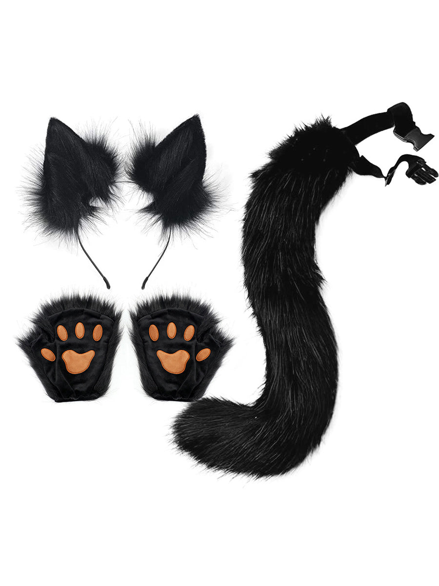 3-Piece Faux Fur Animal Cosplay Set - Costume Inspire