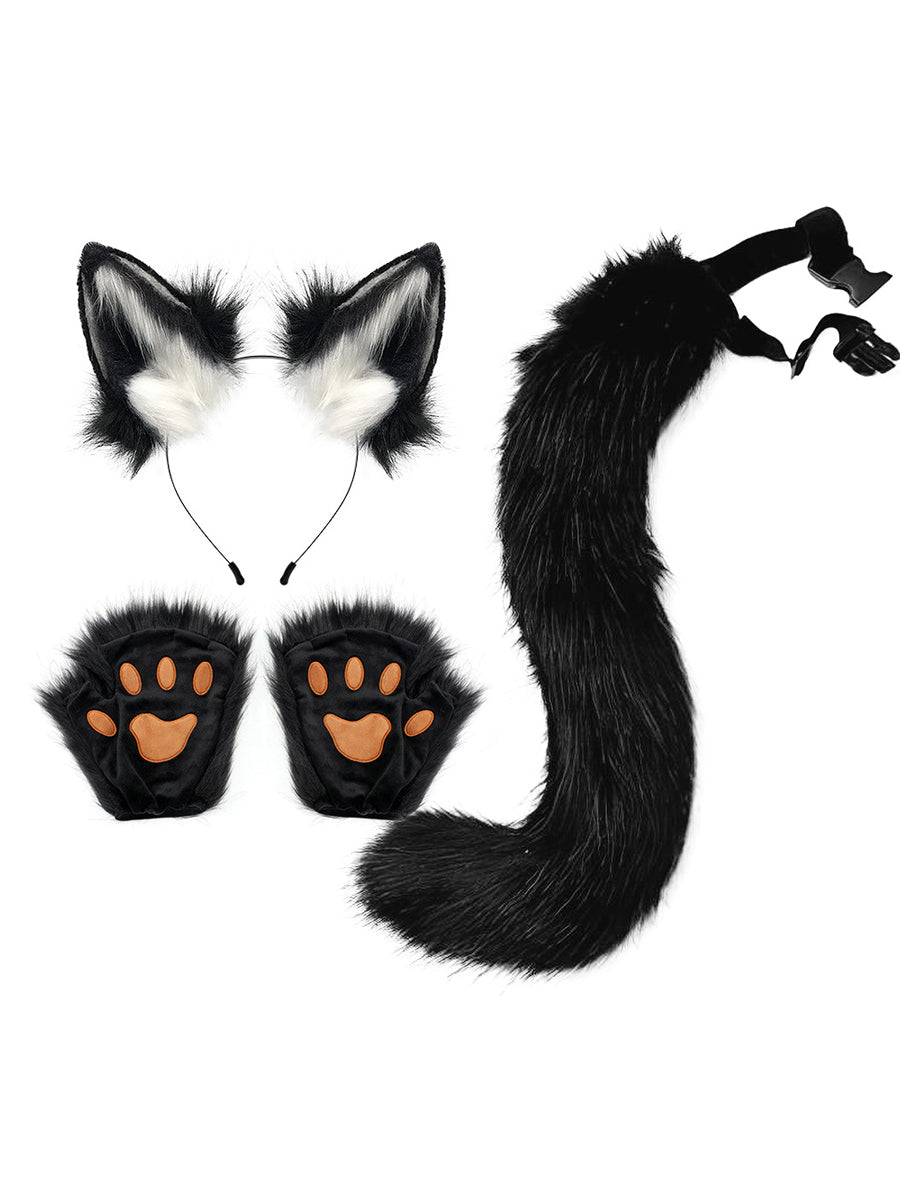 3-Piece Faux Fur Animal Cosplay Set - Costume Inspire
