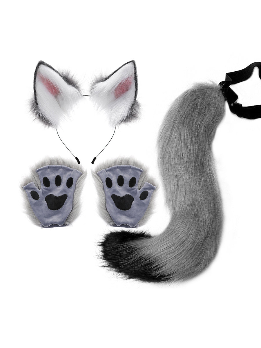 3-Piece Faux Fur Animal Cosplay Set - Costume Inspire
