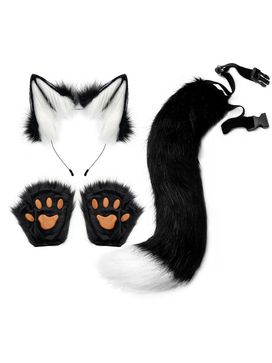 3-Piece Faux Fur Animal Cosplay Set - Costume Inspire