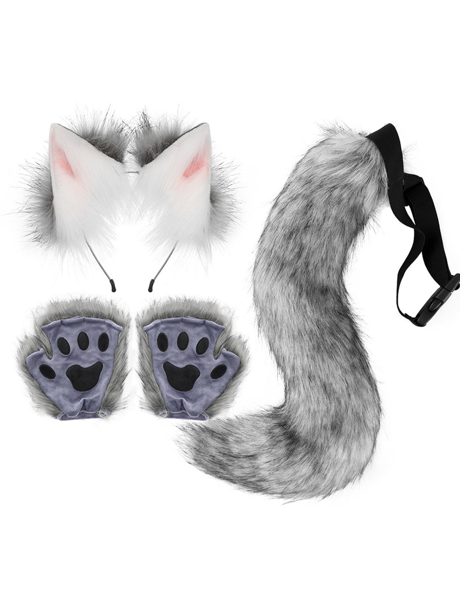 3-Piece Faux Fur Animal Cosplay Set - Costume Inspire