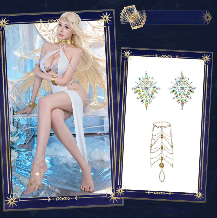 Costume Inspire Sexy Sheer White Goddess Lingerie