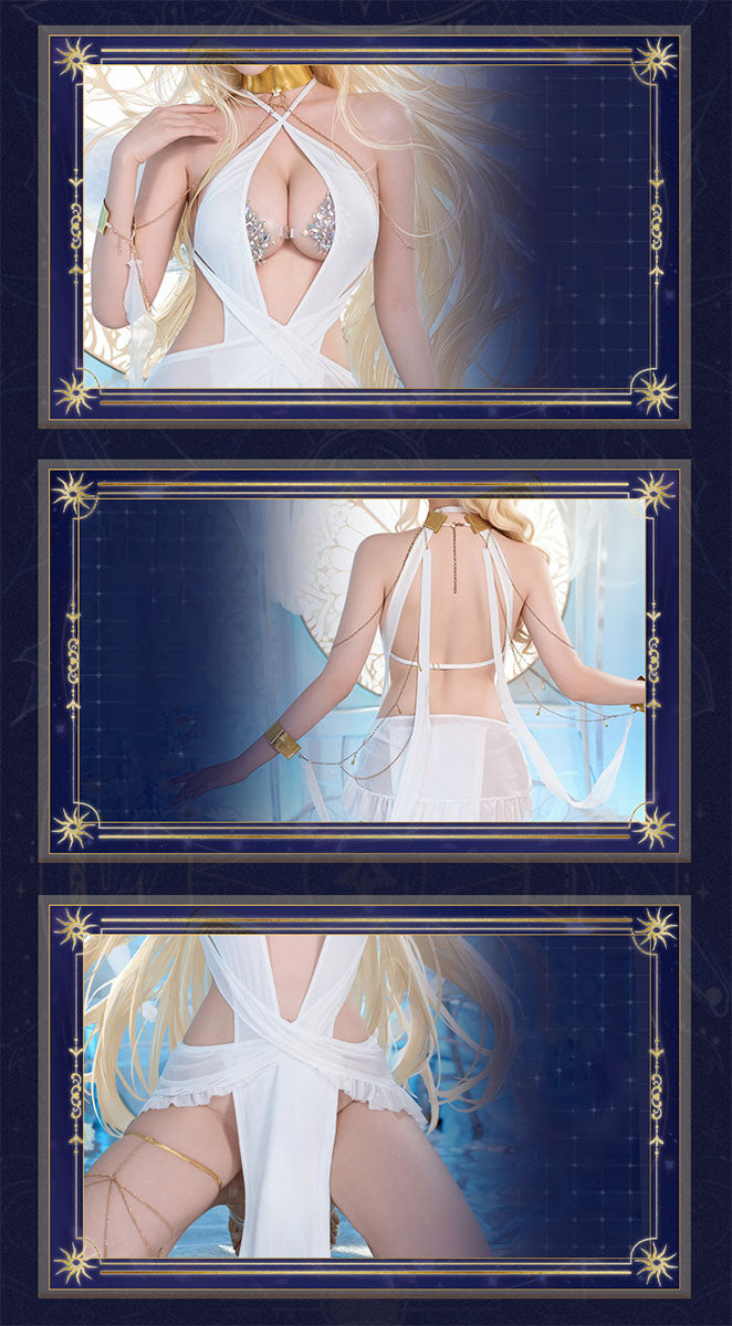 Costume Inspire Sexy Sheer White Goddess Lingerie