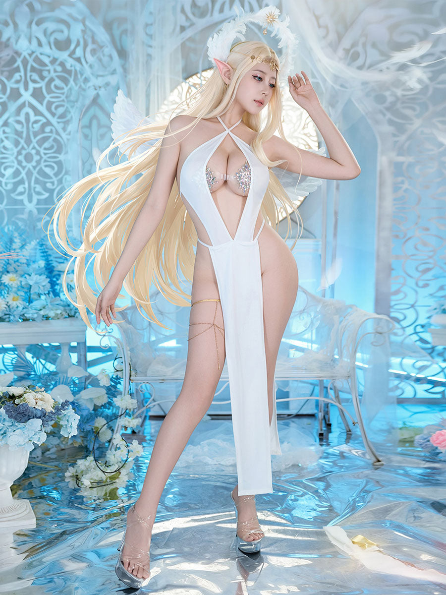 Costume Inspire Sexy Sheer White Goddess Lingerie