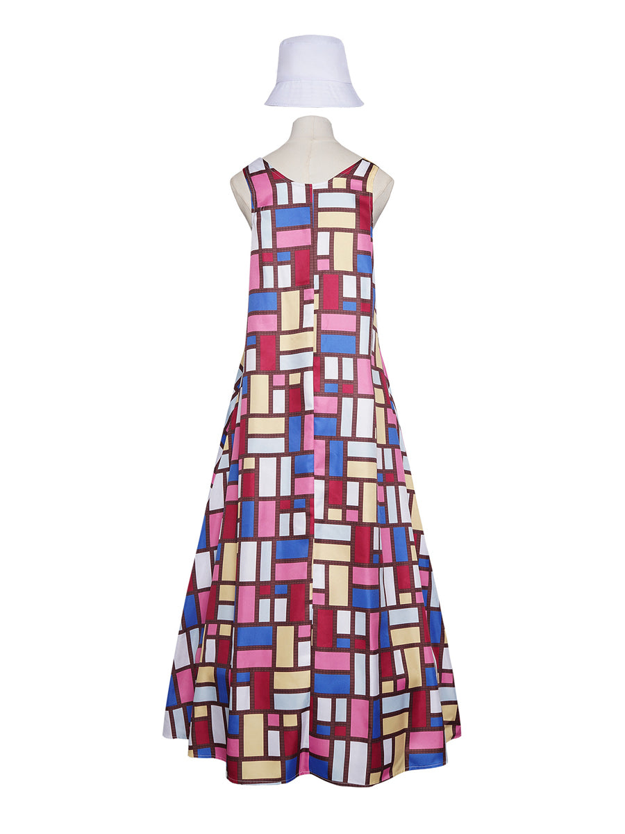 The Devil Wears Prada 2 Andy Sachs Niki Patchwork Maxi Dress with Hat - Costume Inspire