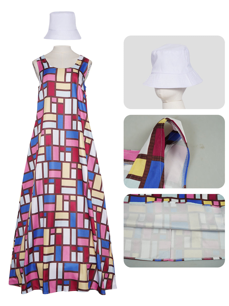The Devil Wears Prada 2 Andy Sachs Niki Patchwork Maxi Dress with Hat - Costume Inspire