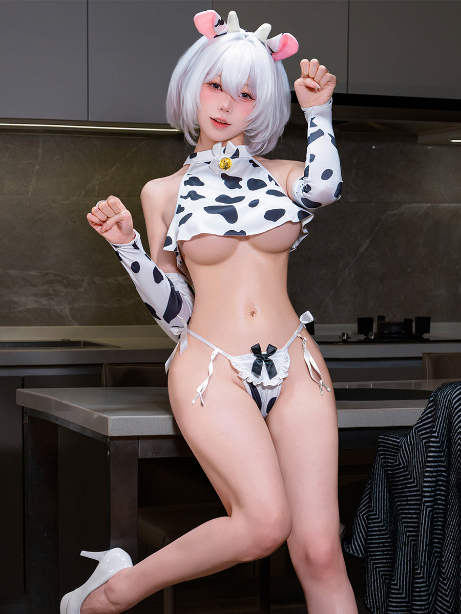 Sexy Anime Cow Print Roleplay Lingerie Set by Costume Inspire
