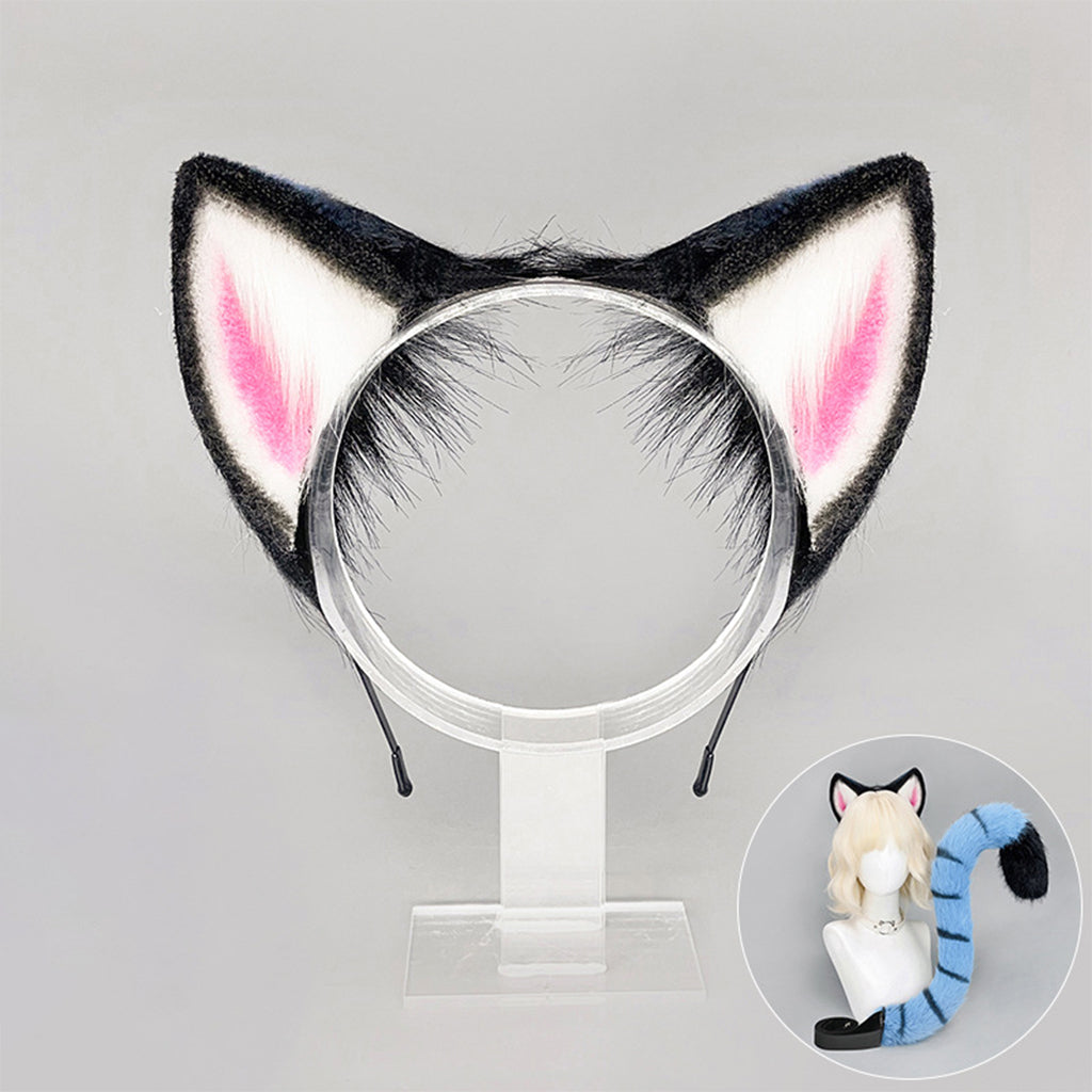 Blue Furry Tiger Ears and Tail Set - Costume Inspire