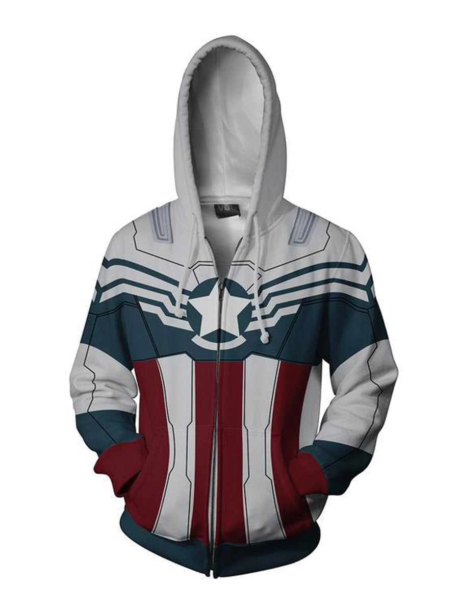 Costume Inspire Captain America Hoodie for Adults and Kids