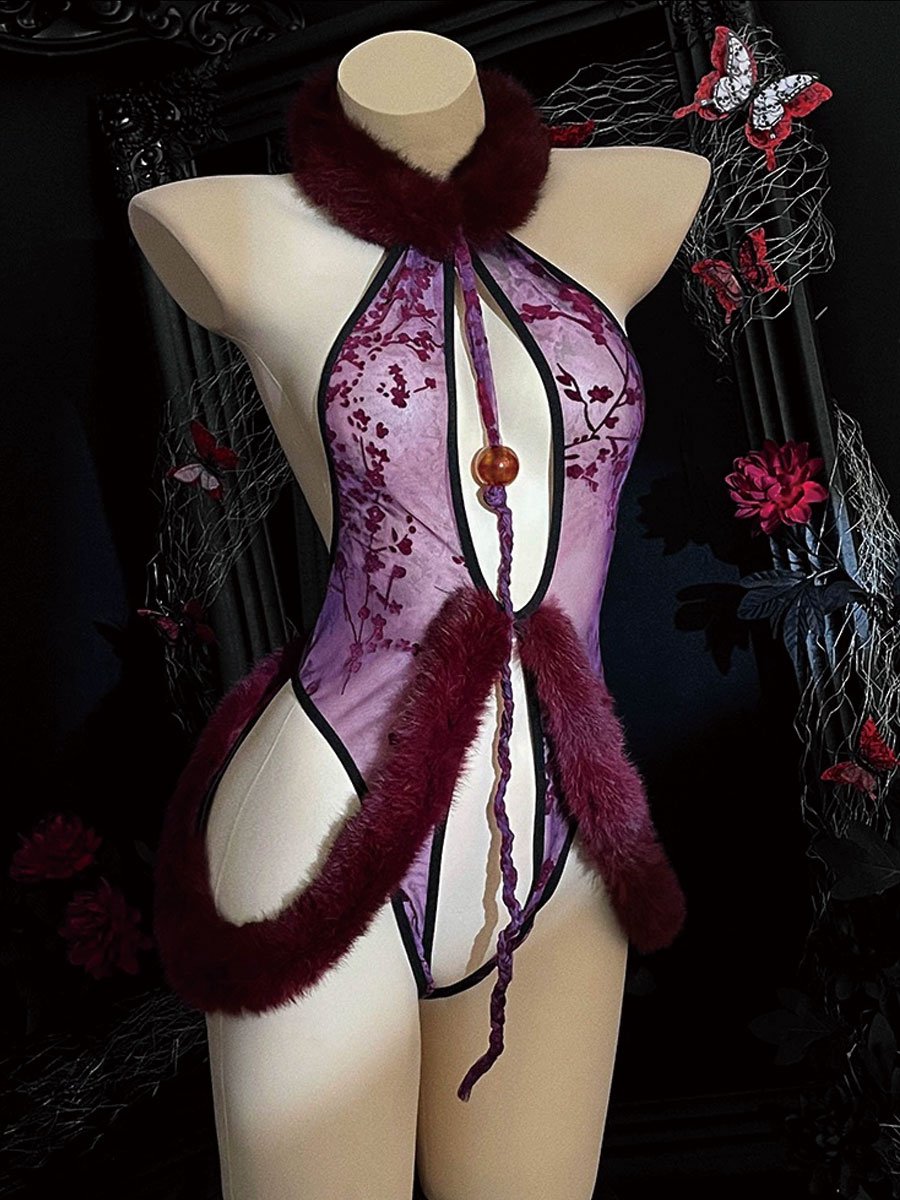 Costume Inspire Crotchless Chinese Style Teddy Lingerie