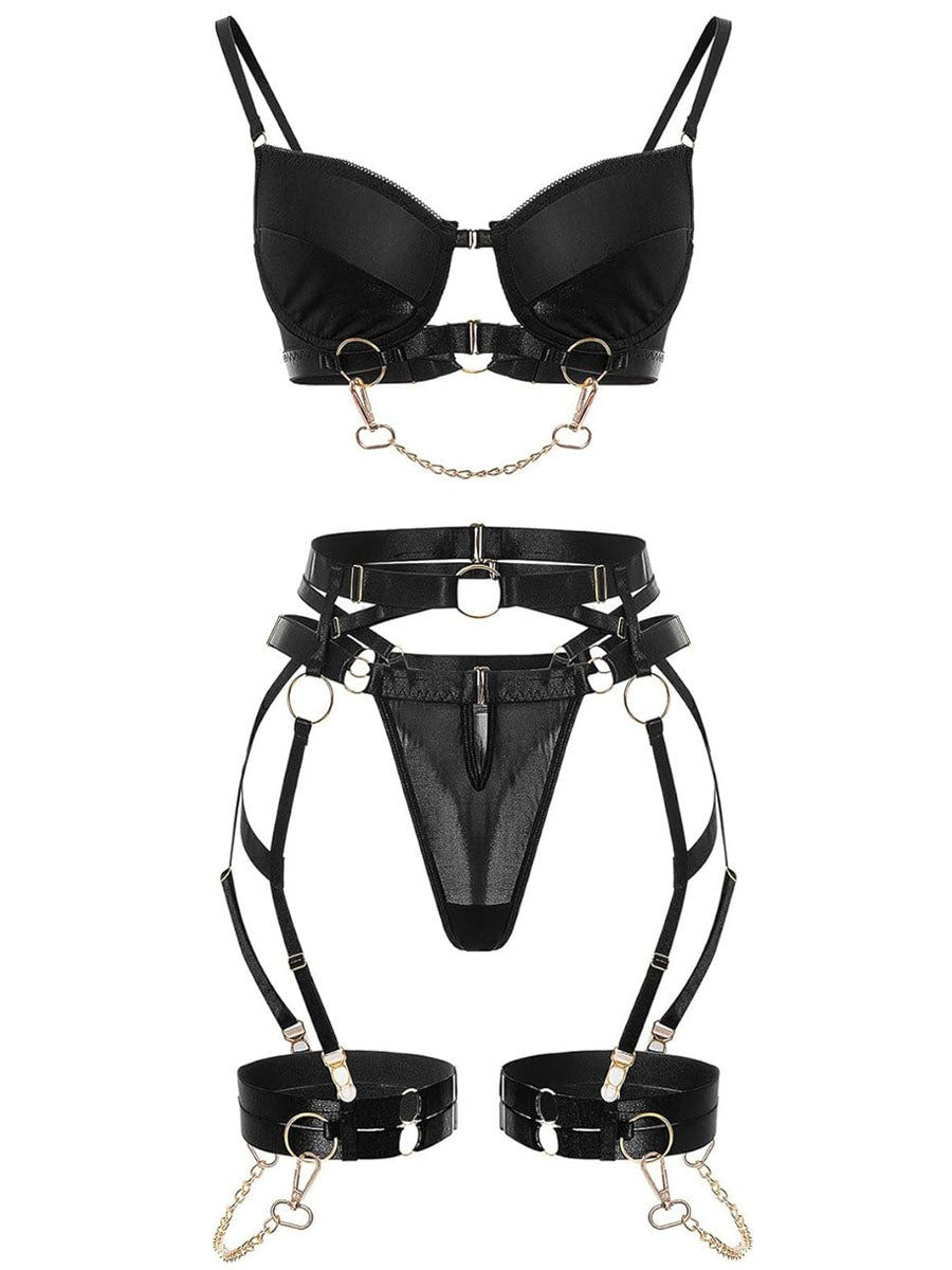 Costume Inspire Gothic Chain Bra Set