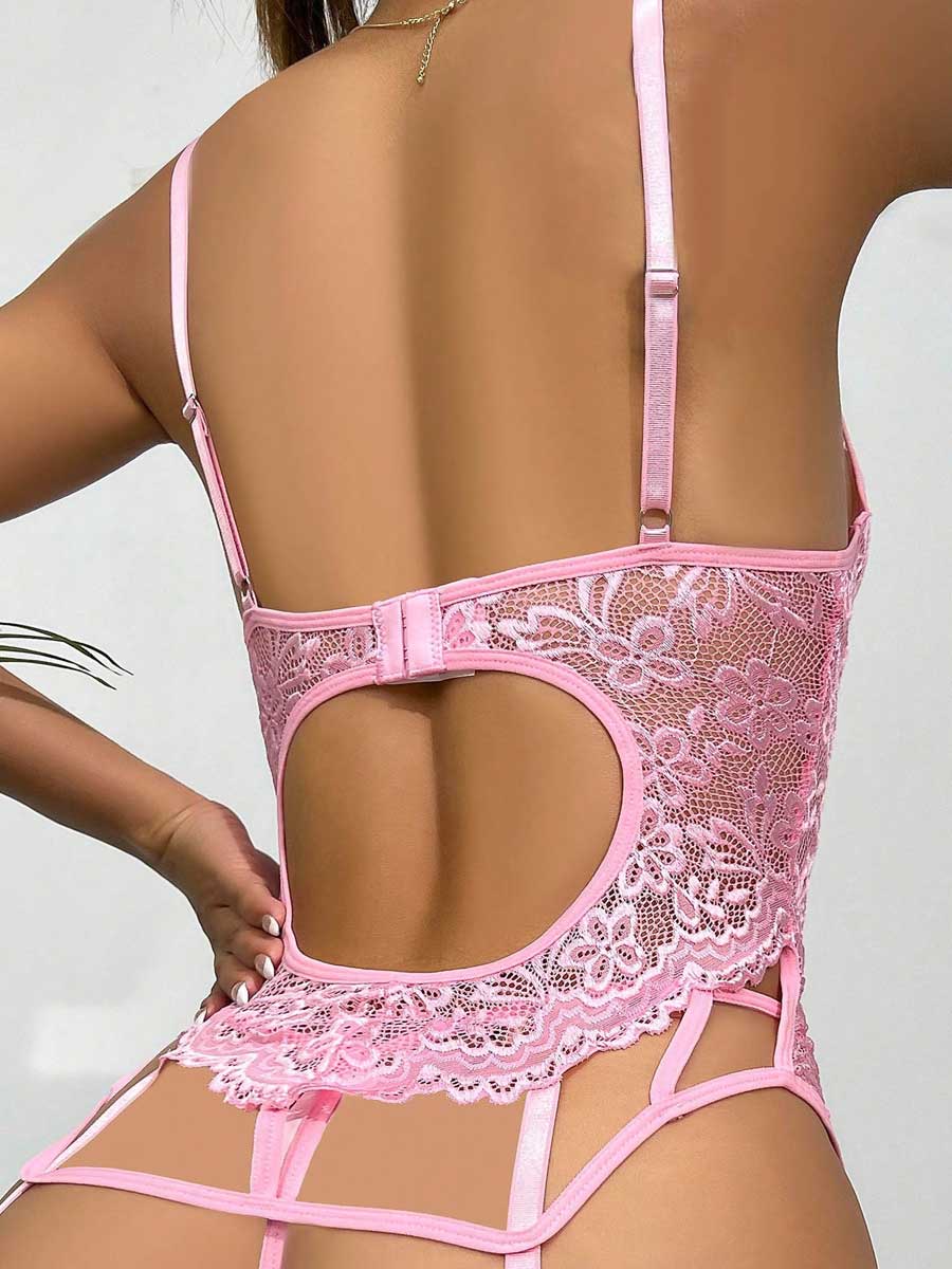 Costume Inspire Floral Lace Bustier Set