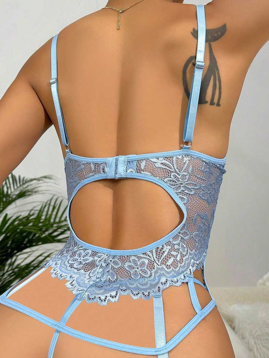 Costume Inspire Floral Lace Bustier Set