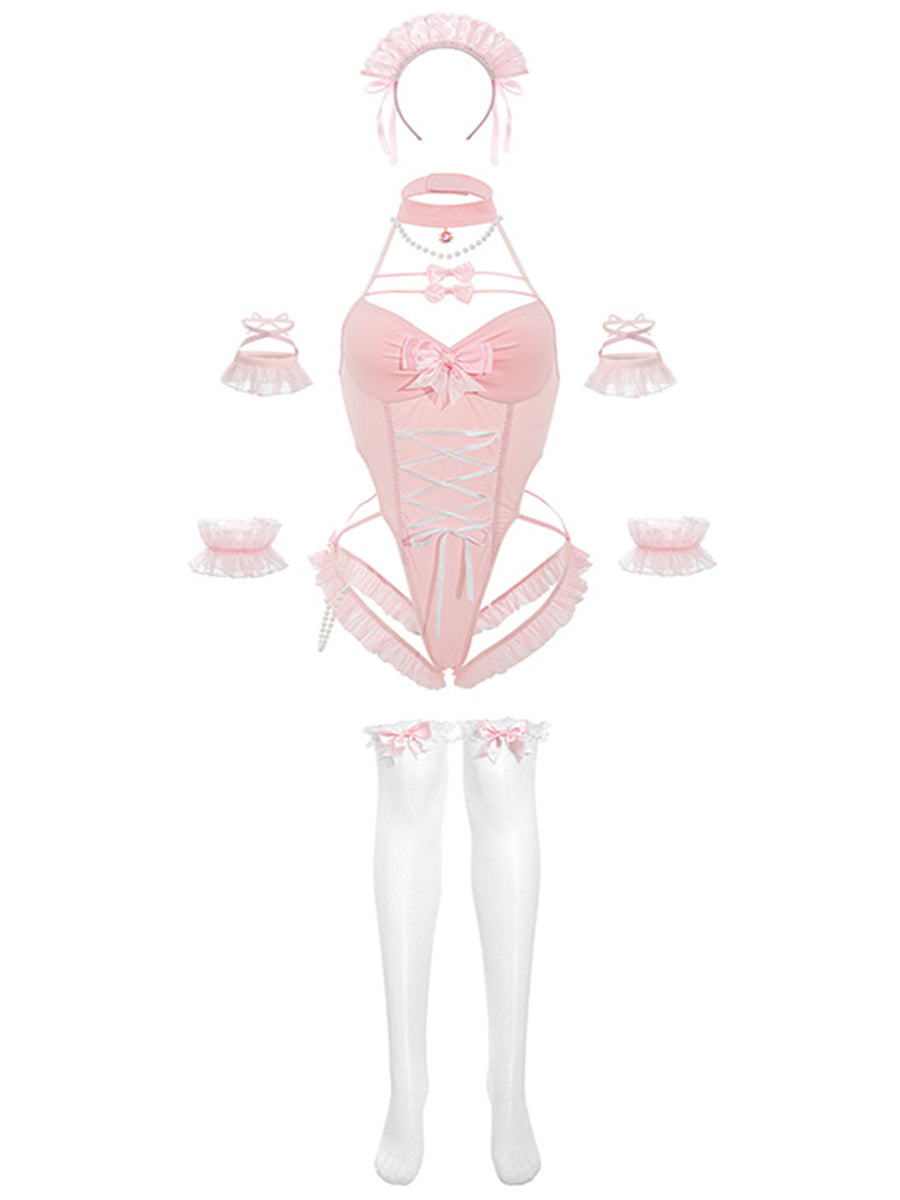 Costume Inspire Pink Maid Cosplay Lingerie