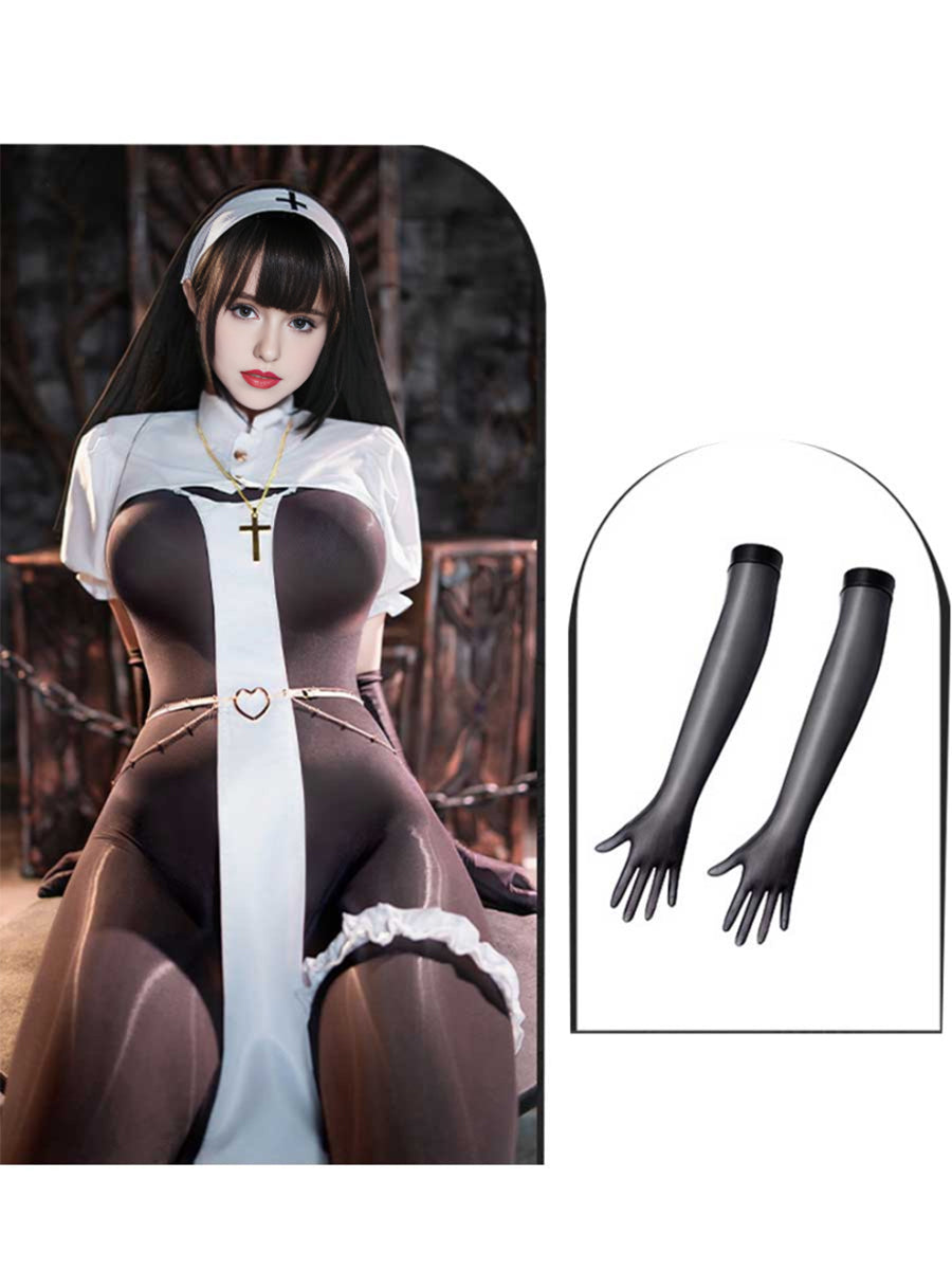 Costume Inspire Plus Size Crotchless Nun Costume with Gloves