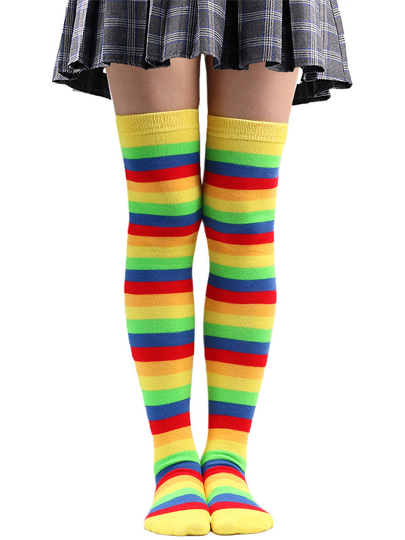 Costume Inspire Rainbow Thigh High Stockings