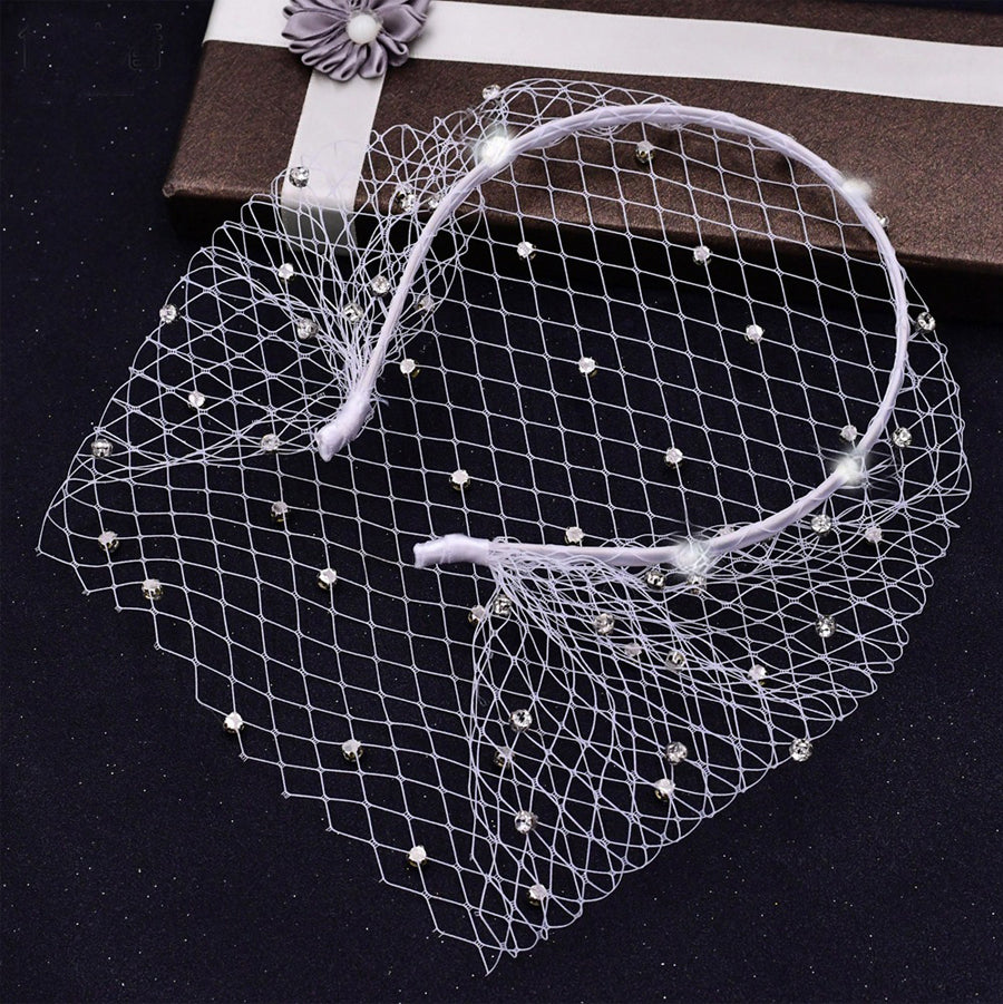 Costume Inspire Rhinestone Birdcage Veil