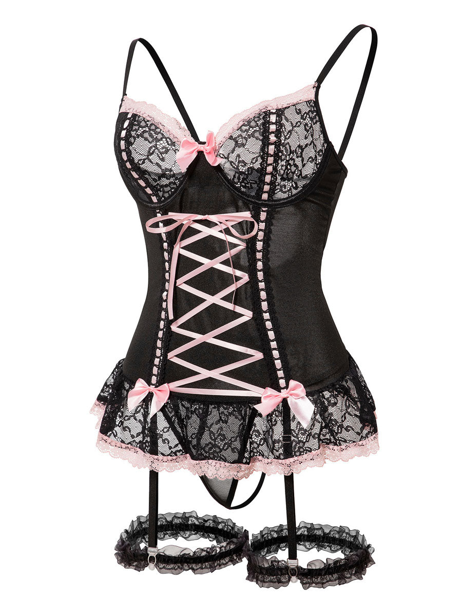Costume Inspire Sexy Corset Lingerie for Women - Black Lace Lingerie Costume Inspire Sexy Corset Lingerie for Women - Black Lace Lingerie