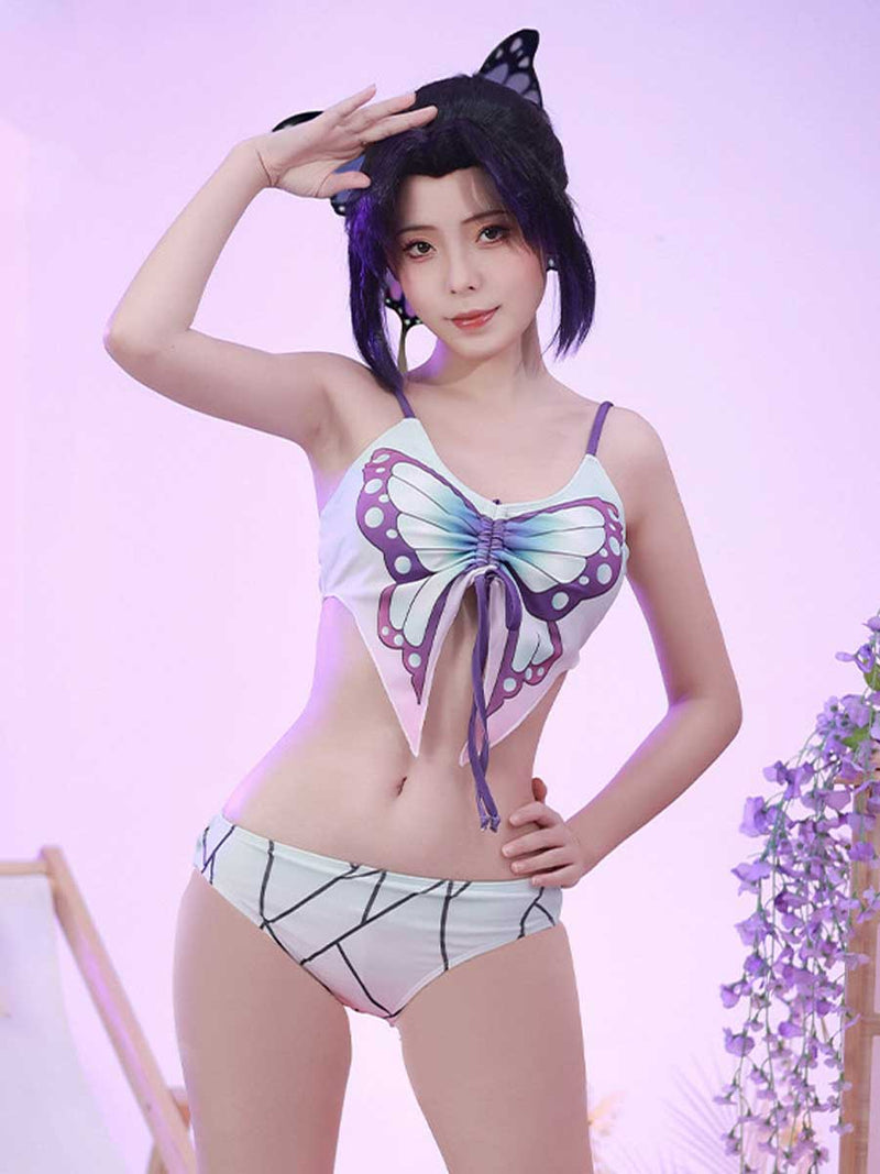 Costume Inspire Shinobu Kocho Cosplay Swimsuit