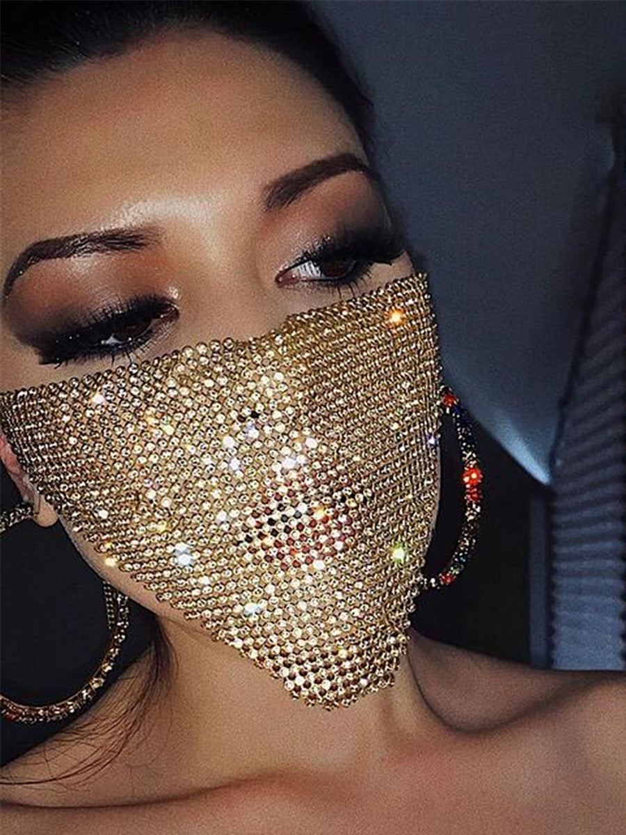 Sparkly Rhinestones Face Mask