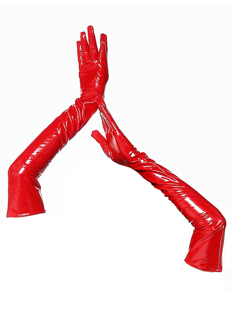 Costume Inspire Wet Look Long Gloves for Women