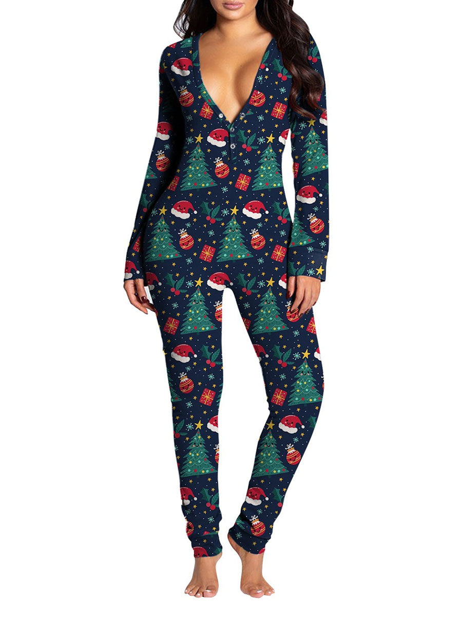 Costume Inspire Women's Christmas Union Suit with Butt Flap