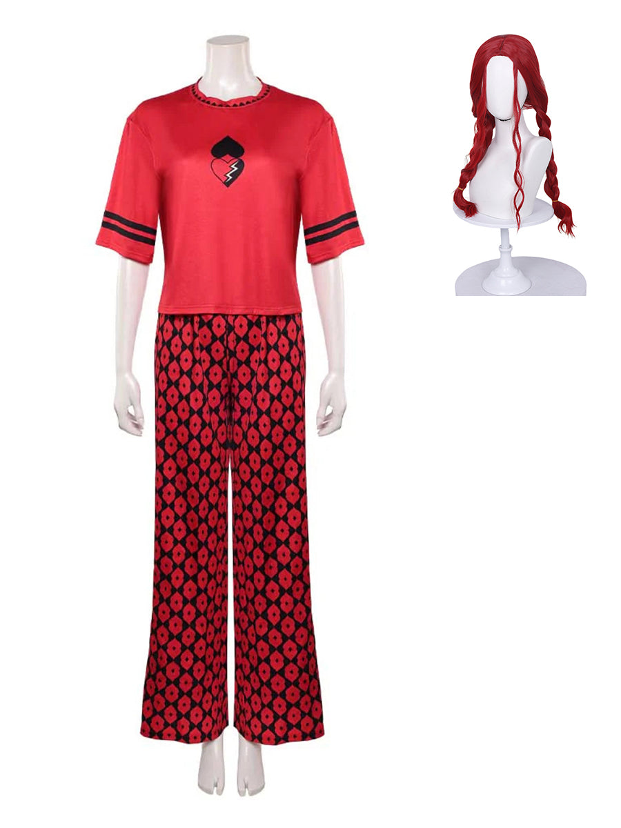 Descendants 5 Wicked Wonderland Princess Red Cosplay Pajamas Set with Wig - Costume Inspire