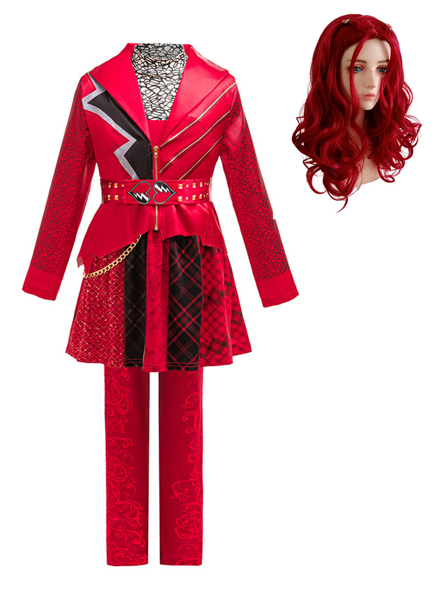 Girls Descendants 5 Red Costume with Wig - Costume Inspire