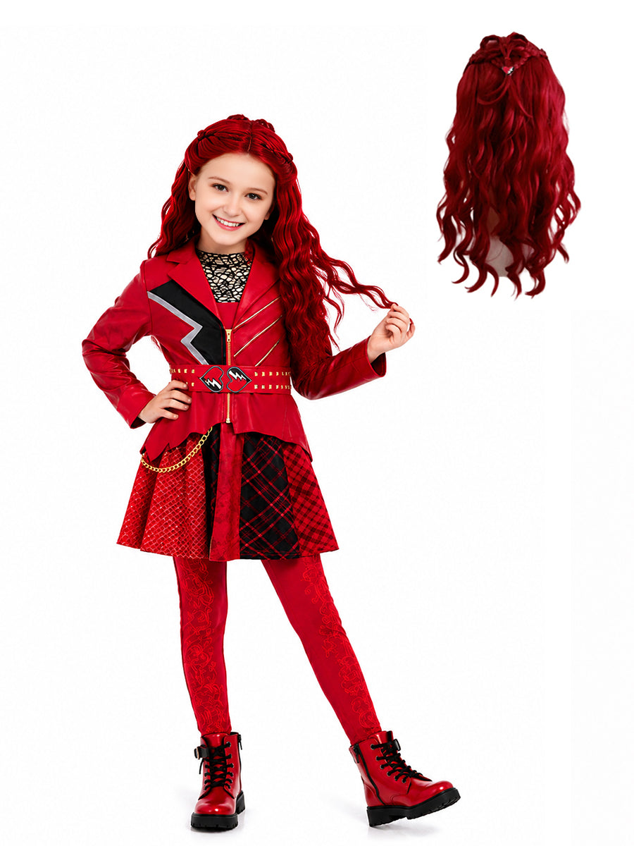 Girls Descendants 5 Red Costume with Wig - Costume Inspire