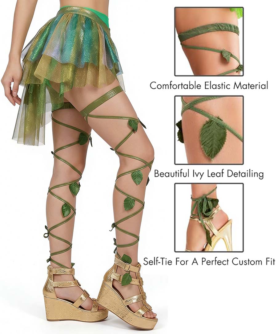 Green Ivy Leg Wraps - Costume Inspire