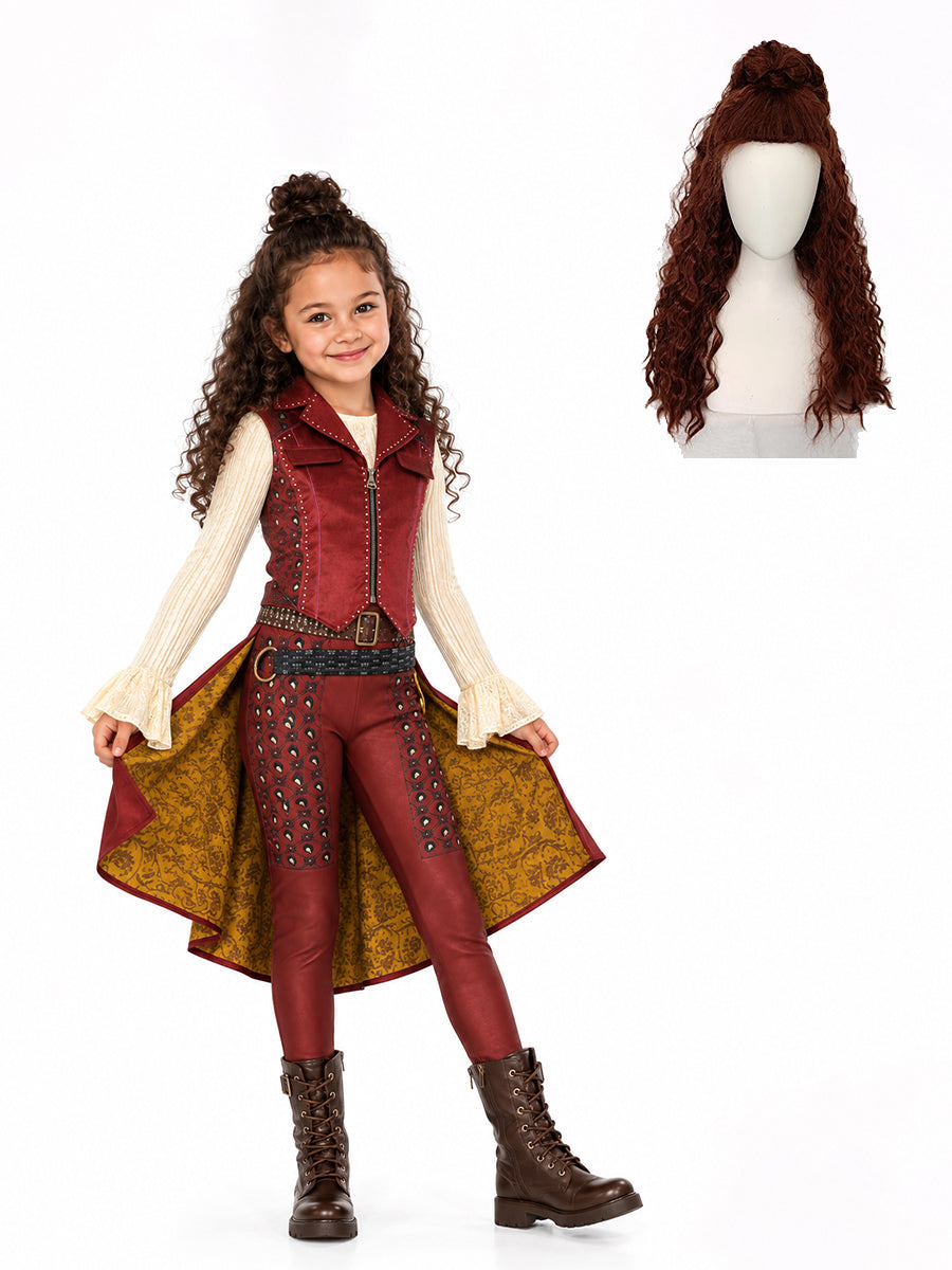 Kids Descendants 5 Hazel Hook Cosplay Costume with Wig - Costume Inspire