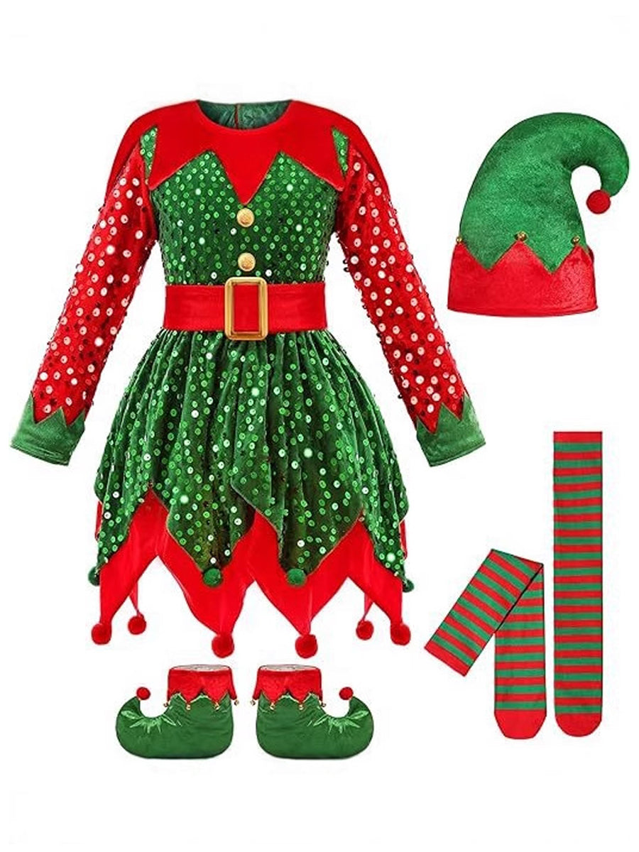 Costume Inspire Kids Christmas Elf Sequin Costume