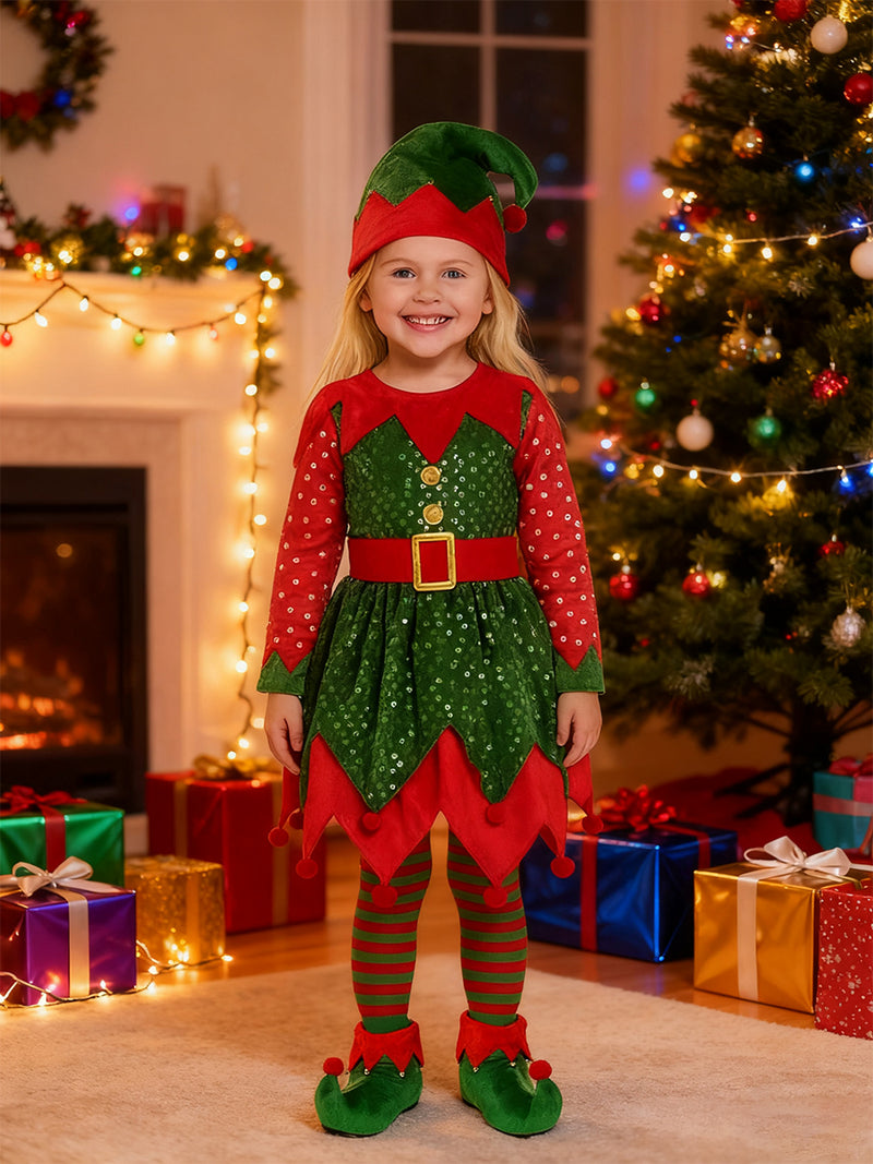 Costume Inspire Kids Christmas Elf Sequin Costume