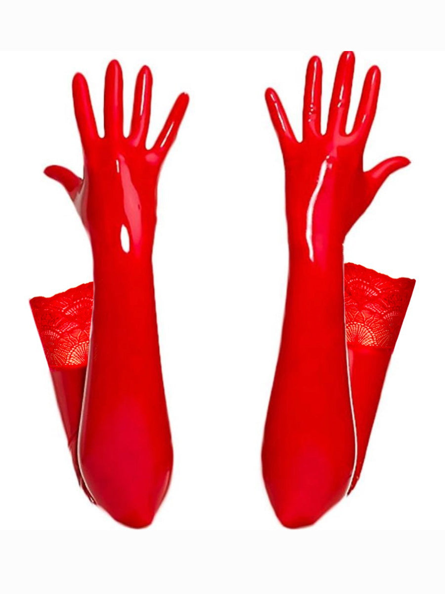 Costume Inspire Lace Trimmed Latex Opera Gloves