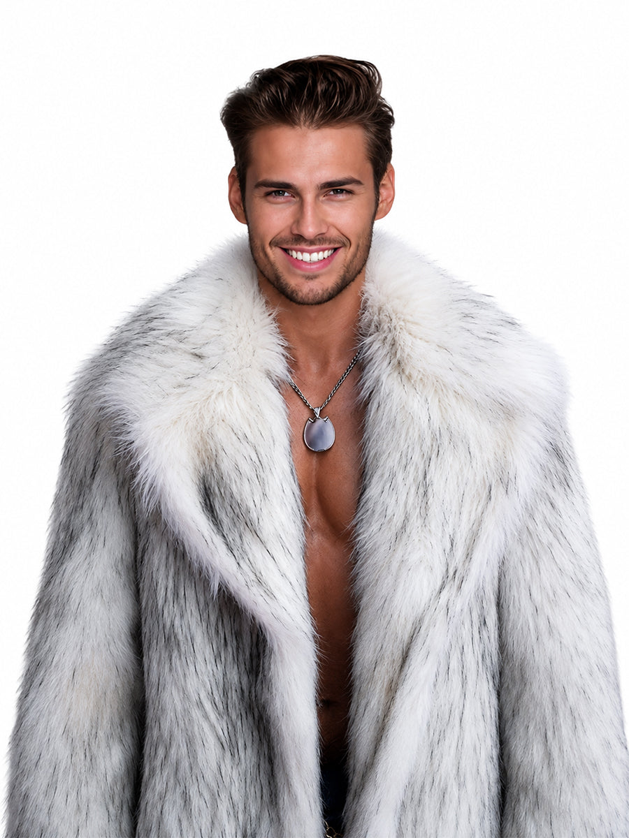 Men's White Fur Coat Costume - Costume Inspire 