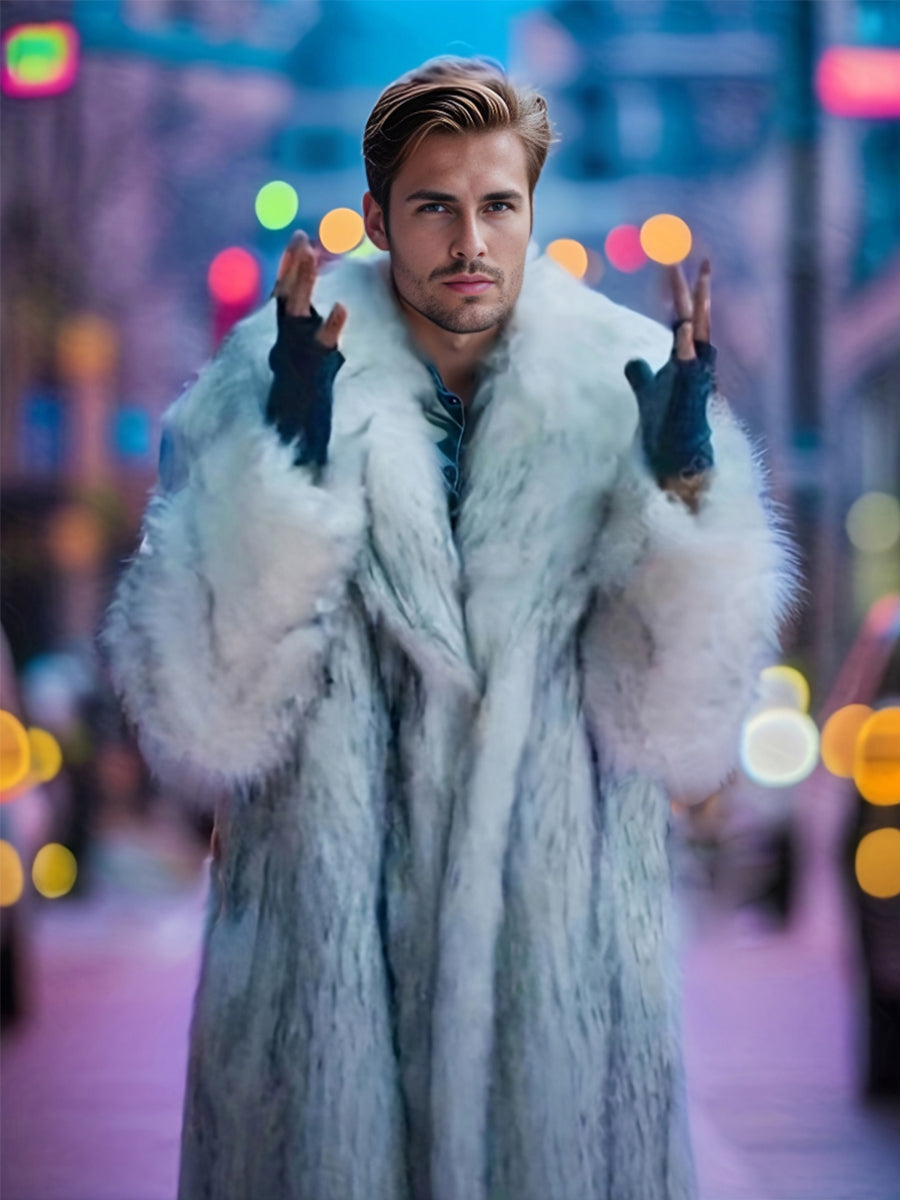 Men's White Fur Coat Costume - Costume Inspire 