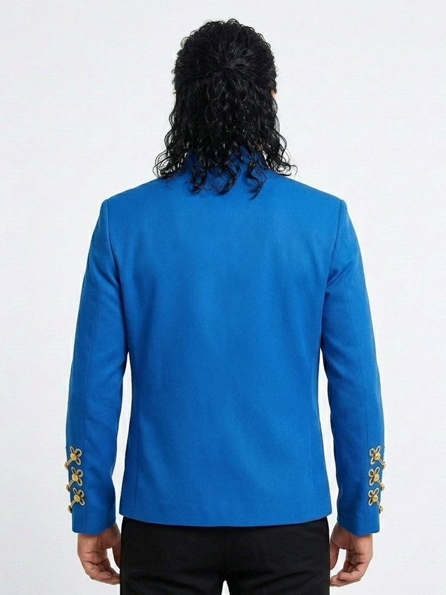 MJ Blue Military Jacket with Gold Braiding by Costume Inspire
