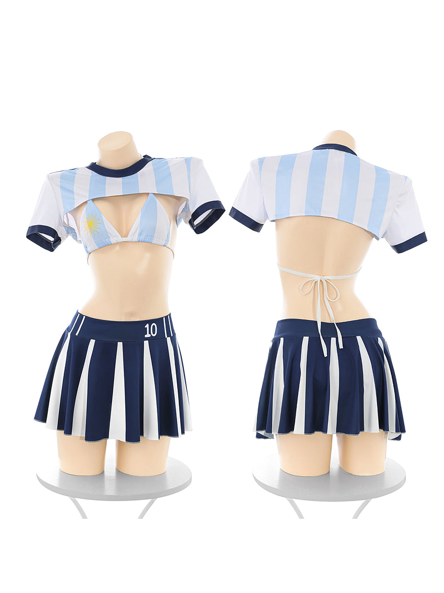 Sexy Argentina Soccer Cheerleader Costume - Costume Inspire