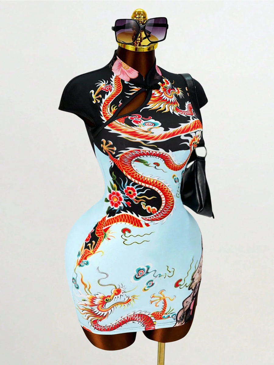 Sexy Chinese Cheongsam Mini Dress - Costume Inspire