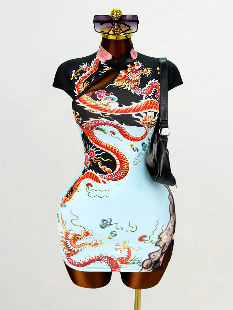 Sexy Chinese Cheongsam Mini Dress - Costume Inspire