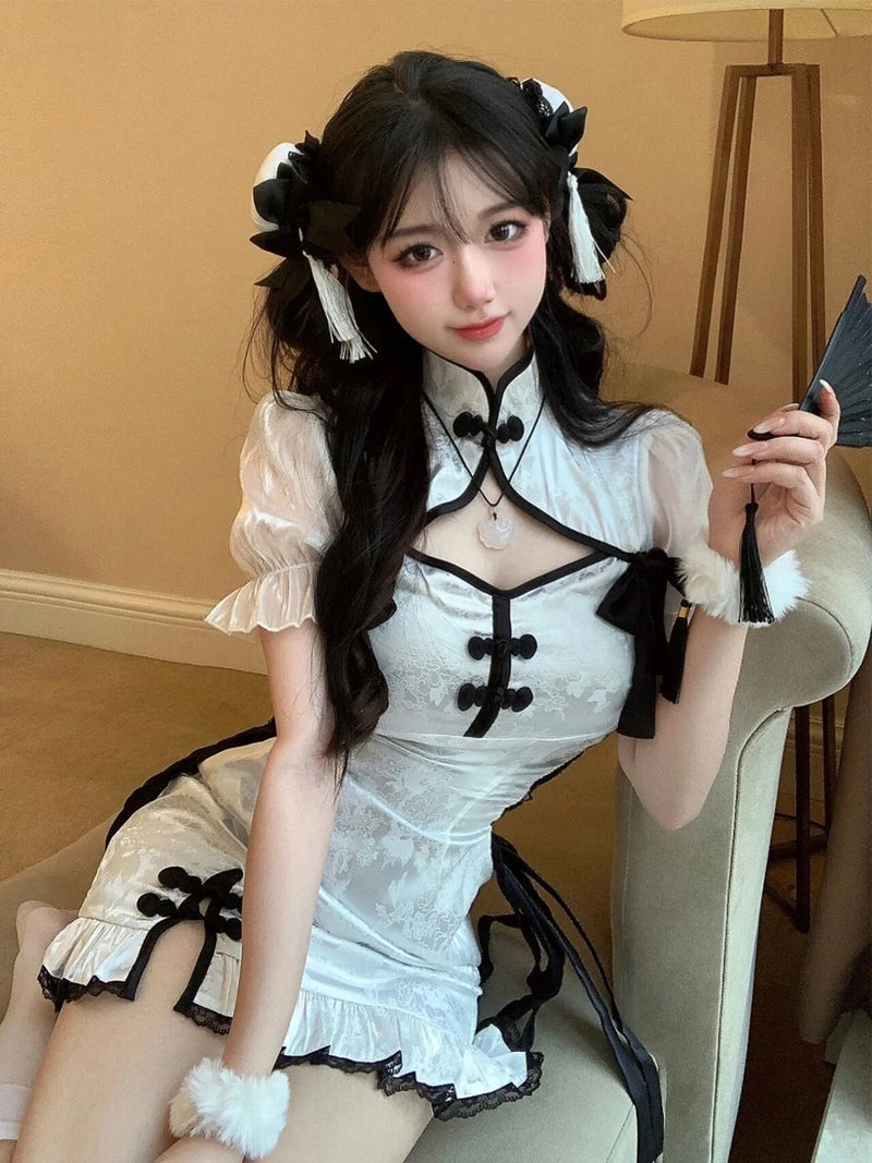 Sexy Cutout Chinese Cheongsam Dress - Costume Inspire