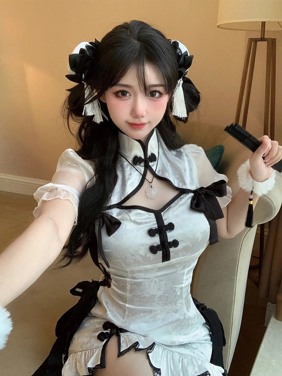 Sexy Cutout Chinese Cheongsam Dress - Costume Inspire