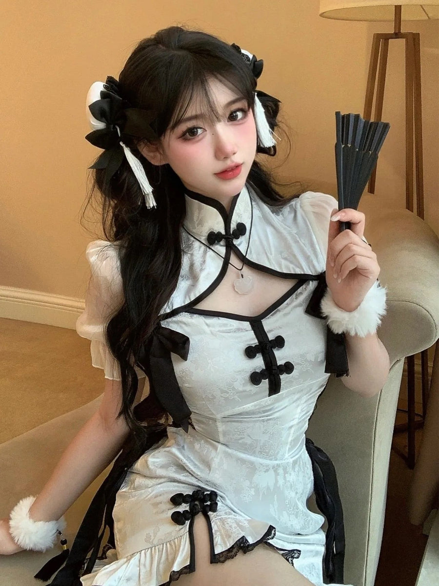Sexy Cutout Chinese Cheongsam Dress - Costume Inspire