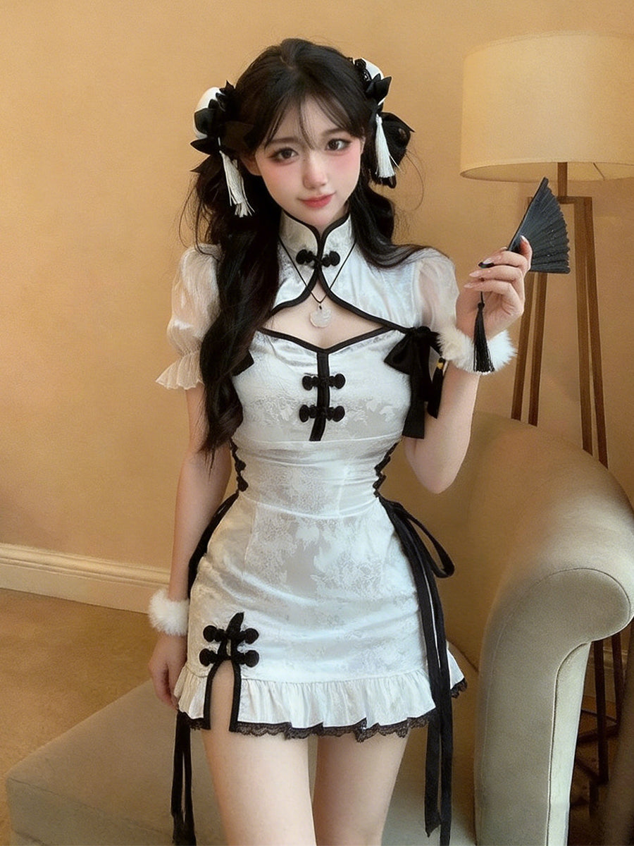 Sexy Cutout Chinese Cheongsam Dress - Costume Inspire