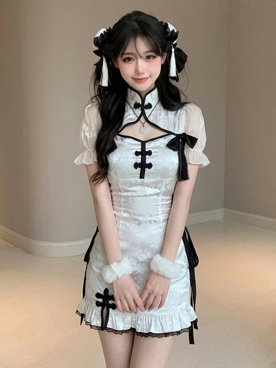 Sexy Cutout Chinese Cheongsam Dress - Costume Inspire