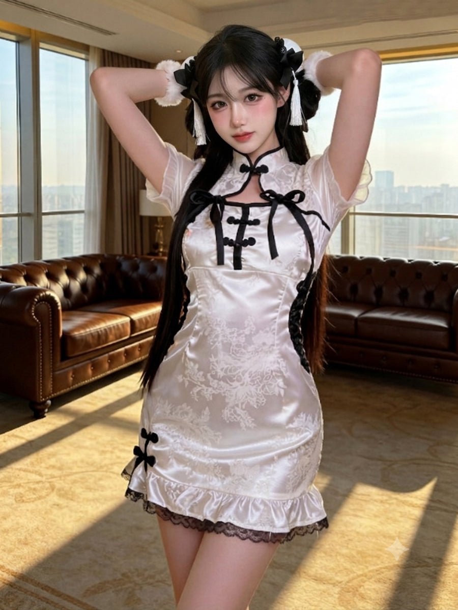 Sexy Cutout Chinese Cheongsam Dress - Costume Inspire