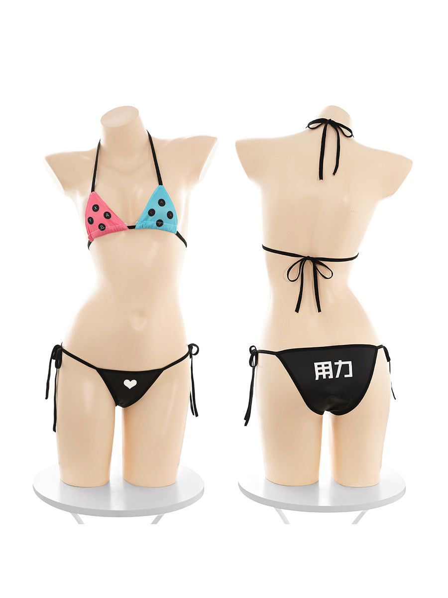 Sexy Gamer Girl Cosplay Bikini Set with Stockings - Costume Inspire