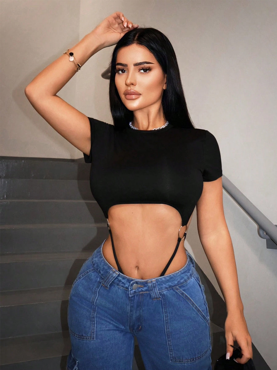 Sexy O-Ring Cutout Bodysuit - Costume Inspire